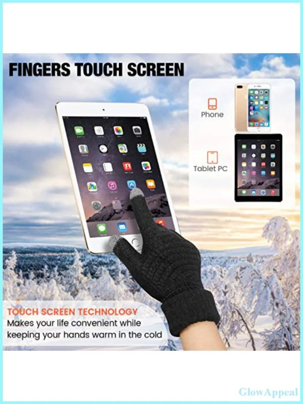 Women's Winter Touch Screen Gloves 2 Pair Chenille Fleece Lined